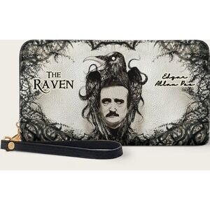 The Raven Wallet Goth Halloween New NWT Grunge Emo Excellent Poe